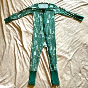 Little Sleepies 2T Bamboo Christmas/Winter Print Green Trees